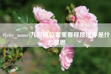 伊春九宫格位置重要程度排序是什么意思