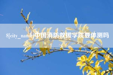 伊春中国消防救援学院要体测吗