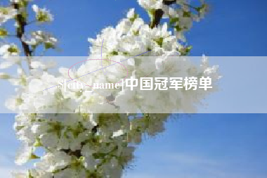 伊春中国冠军榜单
