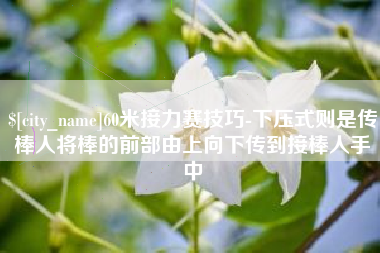 伊春60米接力赛技巧-下压式则是传棒人将棒的前部由上向下传到接棒人手中