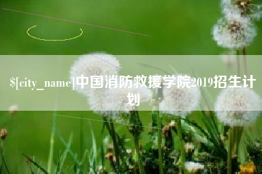 伊春中国消防救援学院2019招生计划