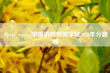 伊春中国消防救援学院2020年分数线